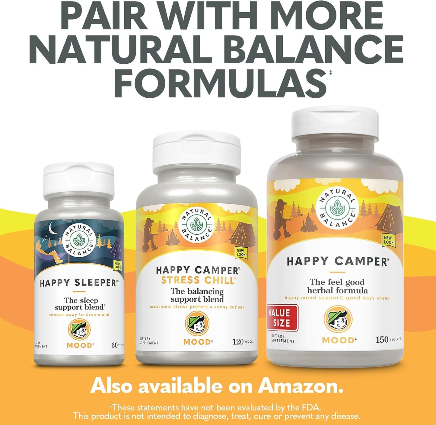 Happy Camper | Feel-Good Mood Support and Relaxation Supplement with Kava Kava (150 Count)