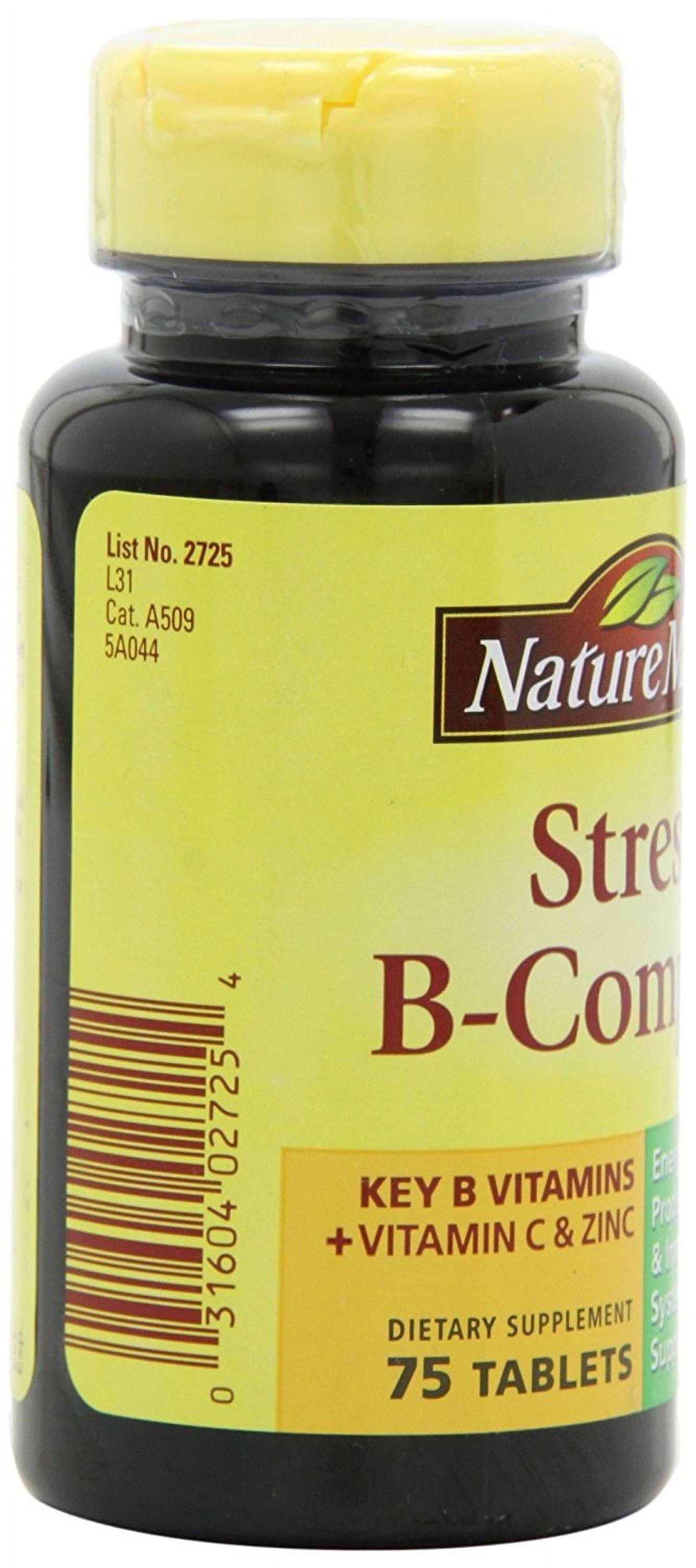 Stress B Complex with Zinc Tablets, 75 Count