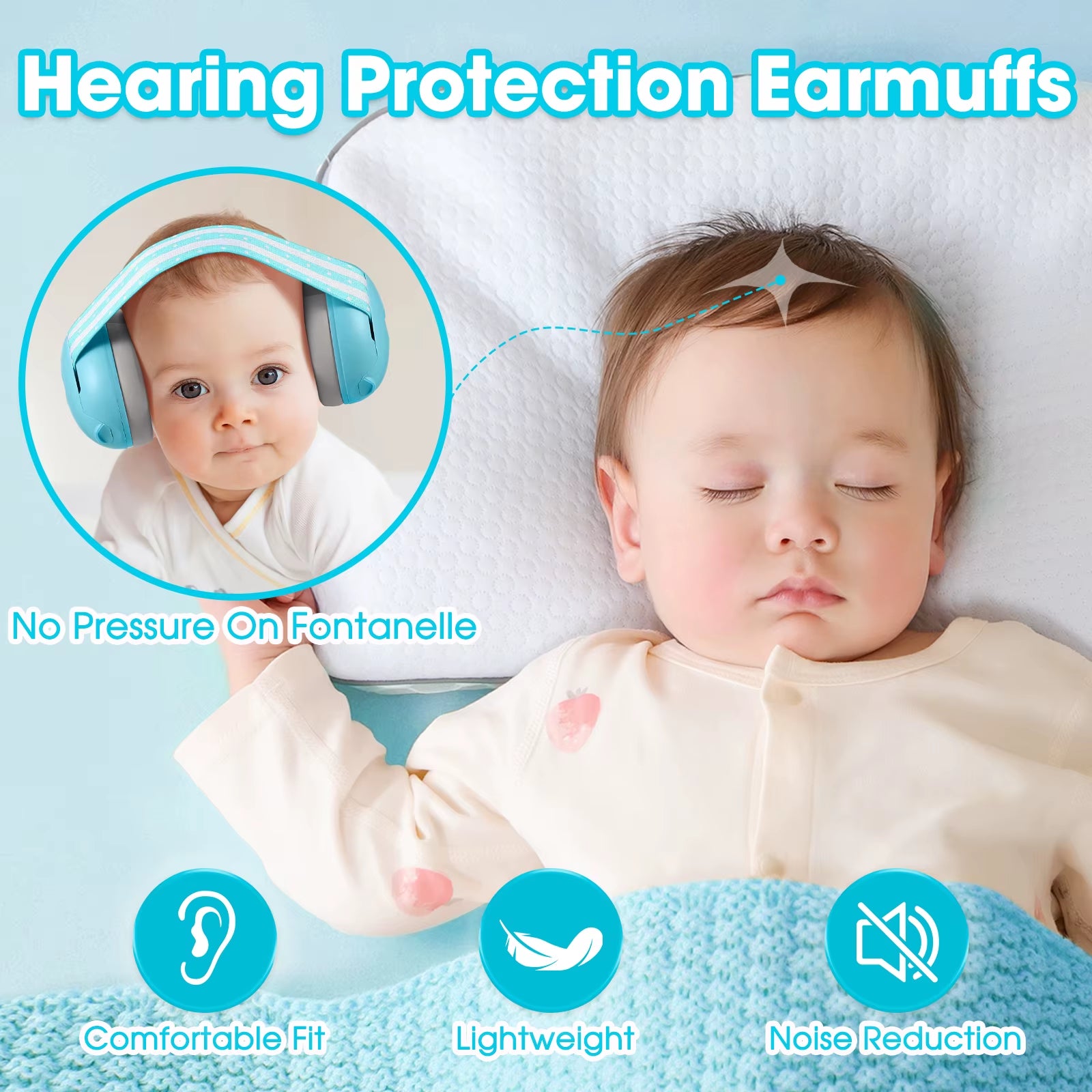 Baby Earmuffs Infant Noise Cancelling Ear Protection Baby Headphones for Plane,Sleeping,Baby Ear Protection Travel Essential