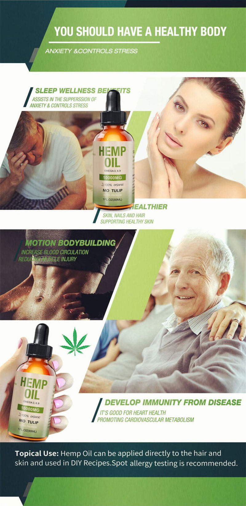 ✅✅Pure Hemp Organic Hemp Seed Oil 10000MG 30Ml Pain Relief, Anxiety Sleep-Au✅✅