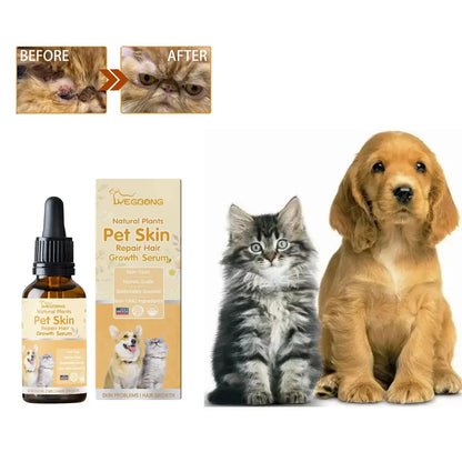 Cat Hair Regrowth Liquid Dog Hair Loss Treatment Promote Cat Hair Growth Pet Skin Repair Relieve Itching Pet Skin Repair Essence