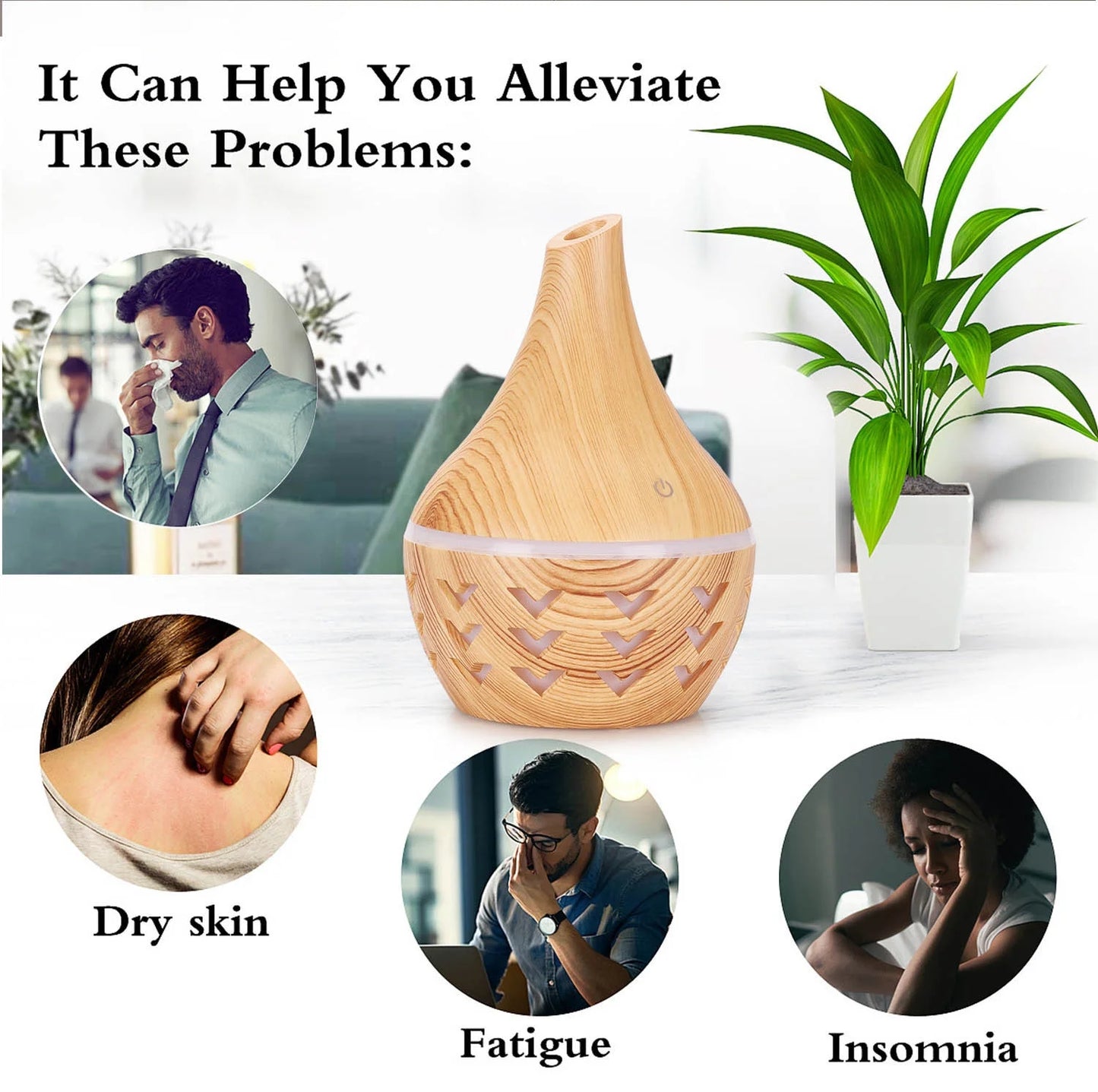 Essential Oil Diffuser, , 300Ml Humidifier, Diffusers for Home, LED Aroma Aromatherapy Humidifier, Diffusers for Essential Oils Large Room