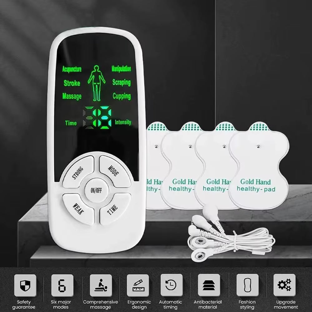 Ems Electric Muscle Therapy Stimulator 6 Modes Tens Unit Machine Meridian Physiotherapy Pulse Abdominal Prostate Body Massager