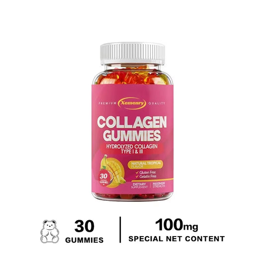 Collagen Gummies - for Hair, Skin, Nails & Joints - Hydrolyzed Collagen Type I & III