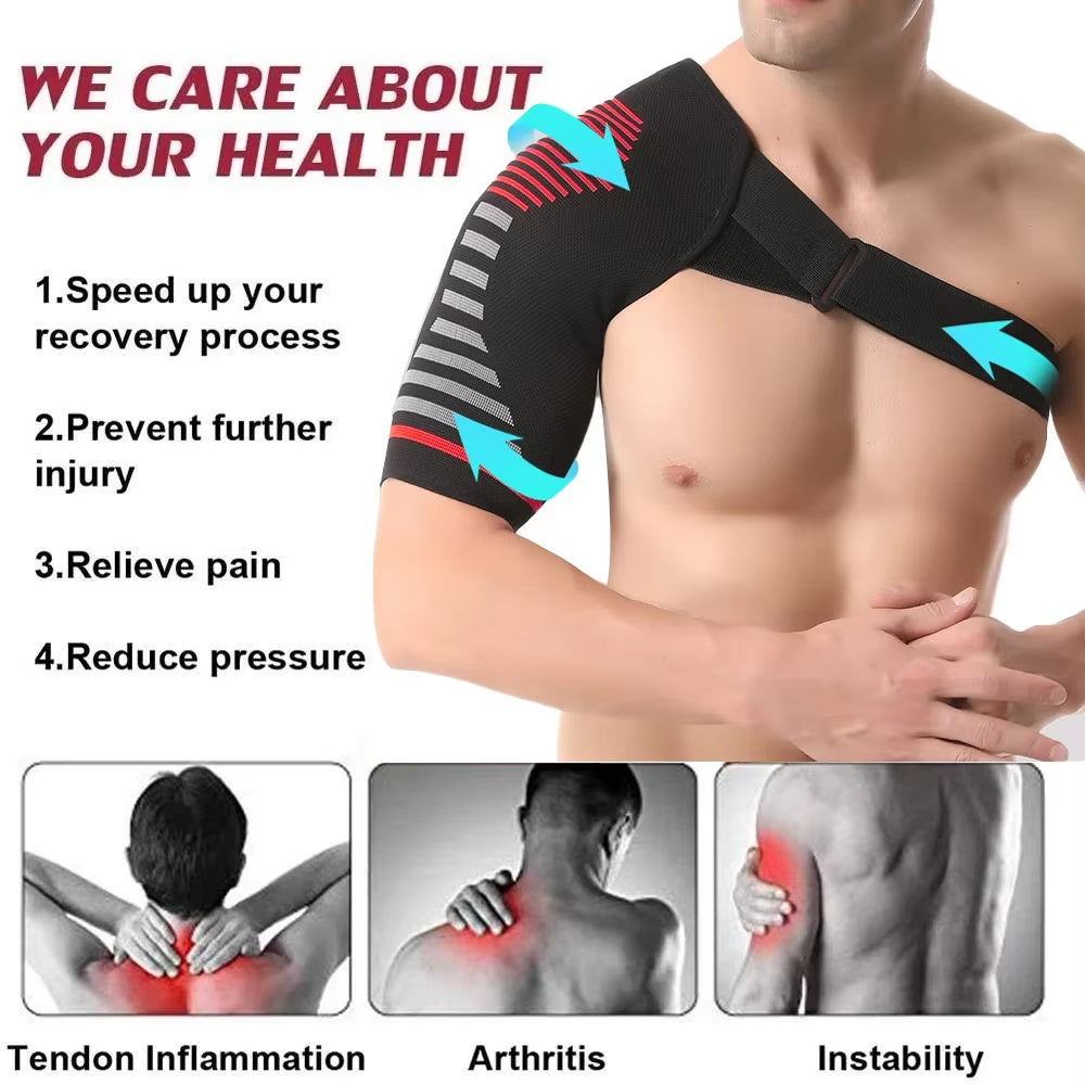 Recovery Shoulder Brace for Men Women,Shoulder Stability Support Brace,Adjustable Fit Sleeve Wrap,Relief for Shoulder Injuries