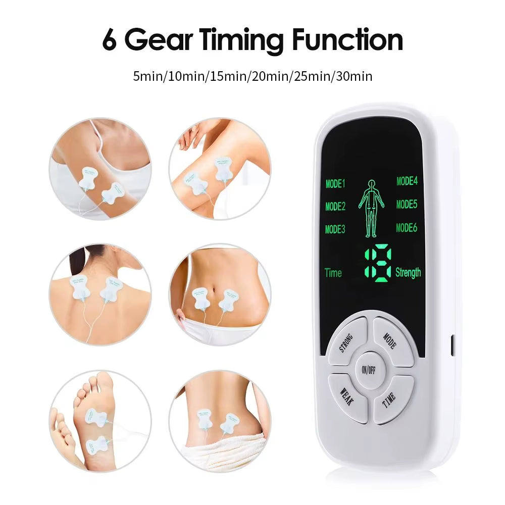 Ems Electric Muscle Therapy Stimulator 6 Modes Tens Unit Machine Meridian Physiotherapy Pulse Abdominal Prostate Body Massager