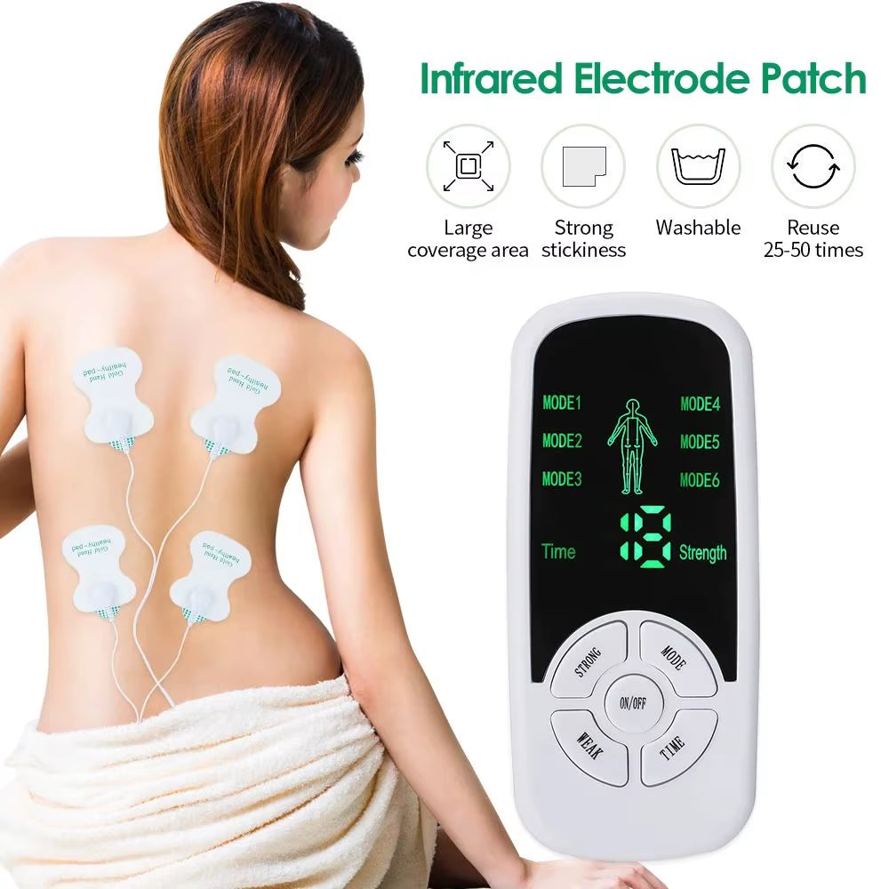 Ems Electric Muscle Therapy Stimulator 6 Modes Tens Unit Machine Meridian Physiotherapy Pulse Abdominal Prostate Body Massager