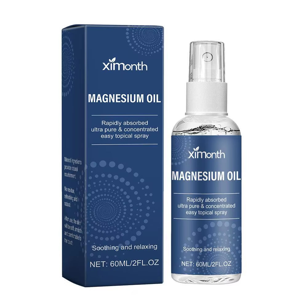 60Ml Magnesium Oil Spray Bottle with Magnesium Chloride Topical Magnesium Supplement for Skin Application and Dermal Absorption