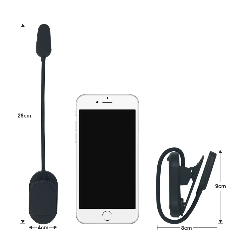 Rechargeable Clip on Blue Blocking Amber LED Light for Reading in Bed 1600K Eye Care Light for Strain-Free Healthy Eyes
