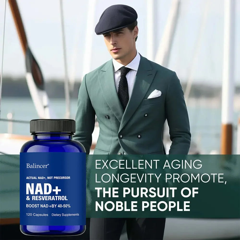 NAD Supplements, Supplements with Resveratrol + Vitamin B3, Nad plus Boost Supplements - Supports Cellular Health