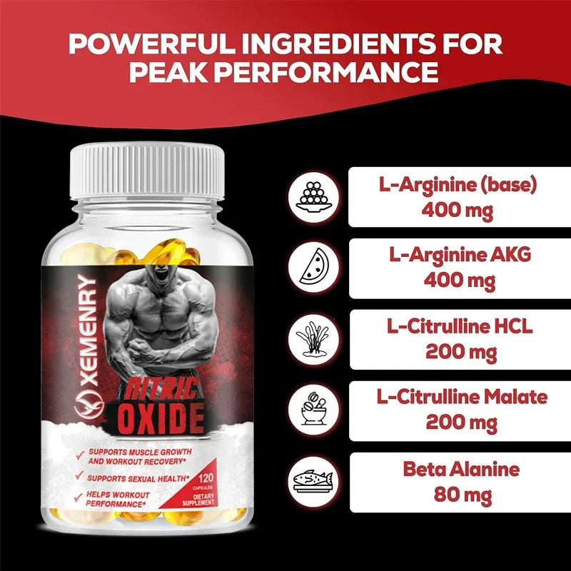 Nitric Oxide - Improve Exercise Performance, Promote Muscle Growth, and Promote Blood Flow and Circulation