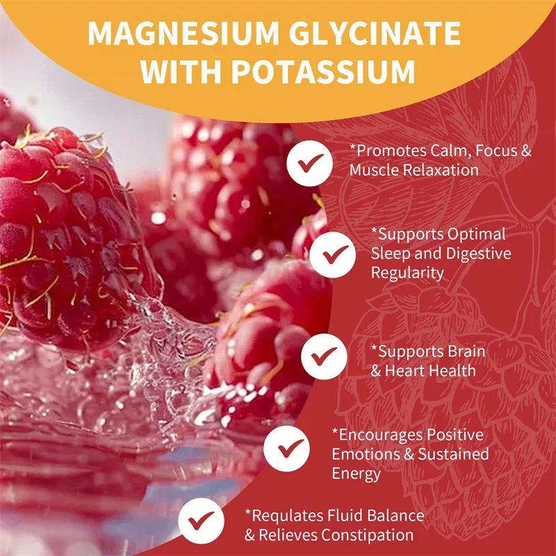 Magnesium Glycinate Gummies - Improve Sleep, Relax Nerves, Brain Health, Strengthen Muscles and Bones