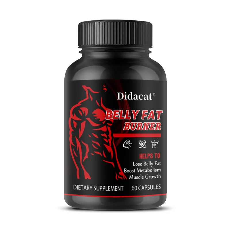 Belly Fat Burner for Men - Burn Belly Fat, Tighten Abs, Boost Muscle Growth, Metabolism - Caffeine Free