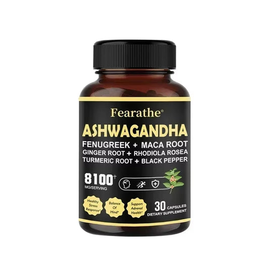 Ashwagandha - 7 in 1 Fenugreek, Maca, Turmeric, Rhodiola Rosea - Natural Sleep, Adrenal, Immune and Energy Support Supplement