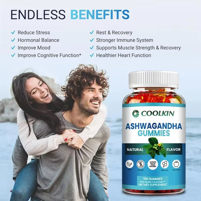 Ashwagandha Gummies - Relieve Fatigue, Stress, Anxiety, Improve Mood and Sleep Quality