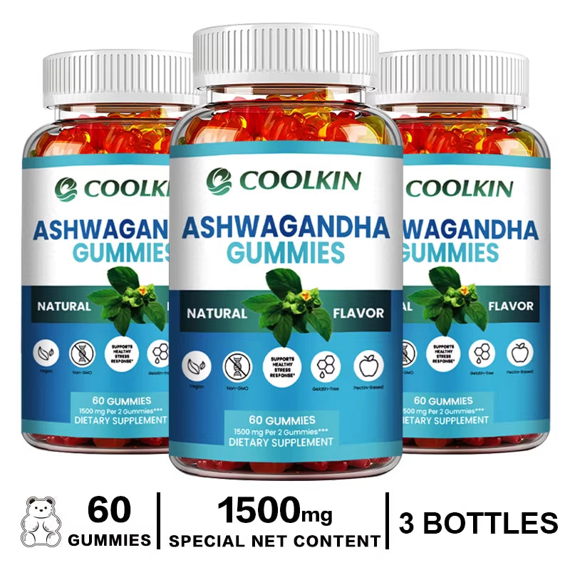 Ashwagandha Gummies - Relieve Fatigue, Stress, Anxiety, Improve Mood and Sleep Quality