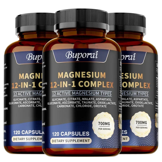 Magnesium Complex Capsules - Relieve Nerve Stress and Muscle Contraction, Support Bone Health and Boost Immune Function