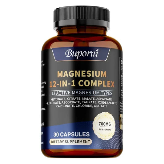 Magnesium Complex Capsules - Relieve Nerve Stress and Muscle Contraction, Support Bone Health and Boost Immune Function