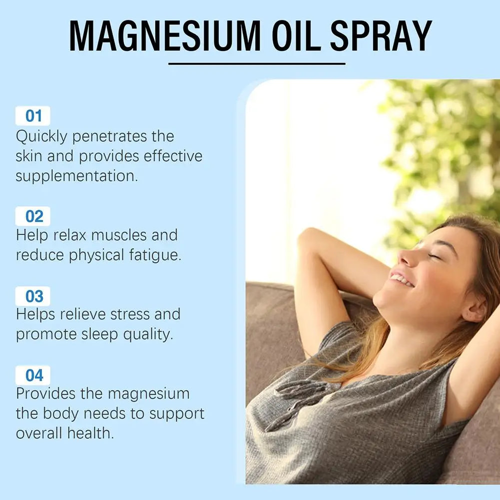 Natural Magnesium Oil Spray Essential Oil Magnesium Spray Relieve Muscle Body Pain Smoothes And Softens Skin For Restlessne F9H3