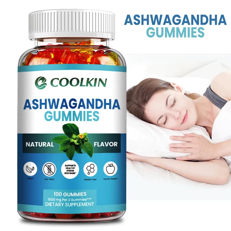 Ashwagandha Gummies - Relieve Fatigue, Stress, Anxiety, Improve Mood and Sleep Quality